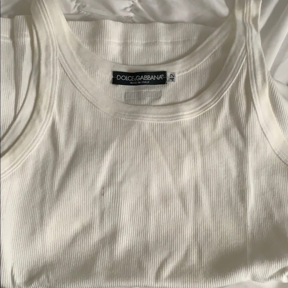 Dolce & Gabbana white ribbed tank size 42